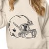 A detailed illustration of an American football with intricate design elements.