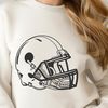 Stylized Football Design A stylized illustration of a football helmet and an American football.