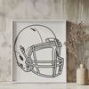 American Sports Equipment A detailed illustration of an American football with intricate details on the laces and stitching.