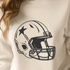 American Football Helmet Design An illustration of a football helmet with an American football at the center, suitable for vector graphics.