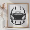 Football Helmet Vector Art An American football with a protective helmet, featuring a stylized design suitable for vector art.