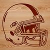 A 2D representation of an American football with detailed graphics, ideal for vector design and cutting machine applications.