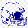 An illustration of a football helmet with a facemask and ear guards, representing the sport of American football.