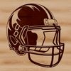 Football Illustration with Detailed Helmet and Laces Illustration of an American football with a detailed helmet and laces.