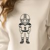 Sports Illustrated SVG Football Design A detailed illustration of a football player in action, wearing a football helmet and protective gear.