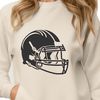 Football Helmet Design SVG Icon A digital illustration of a football player's gear, specifically an American football helmet.