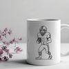 Protective Player SVG An illustration of a football player holding a ball, wearing a protective helmet.