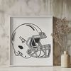 An illustrated American football with a prominent helmet, ideal for vector art designs and cutting machine templates.