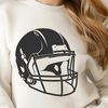 Football Silhouette Illustration of a football helmet with an American football underneath, suitable for crafting and design projects.