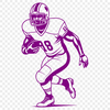Football Player's Protective Gear Illustration A detailed illustration of a football player's helmet and facemask, with a grid pattern and stitching details.