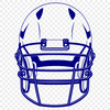 A detailed illustration of a football helmet from the side, with the laces visible and the face mask prominent.