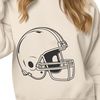 American football with a protective helmet and facemask, suitable for vector art designs.