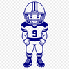 American Football Player Illustration A stylized illustration of a football player wearing a helmet, ready to tackle the field.
