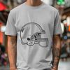 American Football SVG Design A stylized illustration of an American football player's helmet, featuring a distinctive face mask and iconic shape.