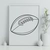 Stylized American Football Graphic A high-quality digital illustration of a stylized American football.