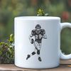 Free Vector Football Silhouette An illustration of an American football player in action, wearing a helmet and holding the ball.
