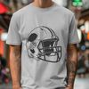 A detailed vector illustration of a football helmet, commonly used in the sport of American football.