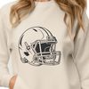 Football Helmet Silhouette A classic American football player's helmet with facemask and chin strap, ideal for sport-themed clip art.