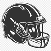 American football player's equipment including a helmet and pads.