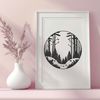 Free Beautiful Tree Graphics Download Illustrative forest landscape with various trees and foliage, ideal for vector graphics projects.