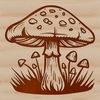 Vector Art Mushroom Design A detailed illustration of a mushroom with various growth patterns and textures, suitable for vector art projects.