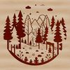Dense Forest Landscape SVG Design An SVG design featuring a dense forest landscape with intricate tree silhouettes.