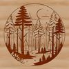 Vector Graphic of a Diverse Tree Forest Illustrated vector design of a dense forest with multiple trees in various stages of growth.