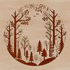 Forest Scene Vector Illustration A lush forest landscape with various trees and foliage depicted in vector format.