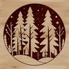 Whimsical Forest Scene Vector Art A detailed illustration of a forest landscape with various types of trees, perfect for vector art and design projects.