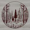 A high-resolution vector illustration of a dense forest with multiple trees, suitable for digital design projects.