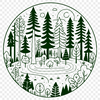 Detailed Forest Terrain Map A detailed illustration of a dense forest with trees in various shapes and sizes, suitable for vector graphic design.