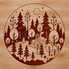 Beautiful Forest Landscape Illustration A detailed illustration of a forest landscape with various trees and foliage.