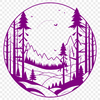 A detailed illustration of a dense forest with various types of trees and foliage.