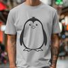 Illustrated penguin graphic in vector format.