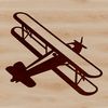 An aircraft silhouette made up of smooth lines and shapes for easy cutting or laser engraving.