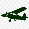 A single-engine propeller-driven aircraft with a pointed nose and wings, depicted in vector format.