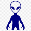 A sci-fi alien character designed as a vector graphic suitable for cutting machines and laser engraving.