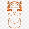 Cute Alpaca in Headphones A digital illustration of a South American camelid wearing headphones.