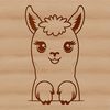 High-Resolution Alpaca Graphic A high-resolution digital illustration of a South American camelid animal with soft fur.