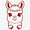 Alpaca Silhouette SVG A digital illustration of a soft-haired Alpaca in profile.