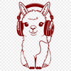 Whimsical South American Camelid Graphic An illustration of a friendly-looking South American camelid with soft fur.
