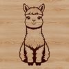 Free Vector Alpaca Animal SVG Clip Art Design A digital illustration of a South American camelid animal with soft fur and a long neck.