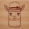 Alpaca Vector Design Art A stylized illustration of a South American camelid, commonly referred to as an alpaca.