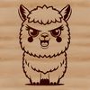 Detailed SVG Alpaca Design A detailed illustration of a South American camelid animal with soft fur and banana-shaped ears.