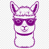 Adorable Alpaca in Shades An illustration of a stylized alpaca wearing sunglasses, suitable for clip art purposes.