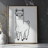 Friendly Andes Animal Icon A digital vector graphic of an alpaca, suitable for use in design projects and crafting applications.