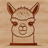 Cute Androgynous Fleece Character SVG A digital illustration of a curious alpaca peeking out from behind a tree.