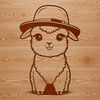 Andean Alpaca Icon A vector graphic representation of an Andean mammal commonly featured in knitting patterns and decorative designs.