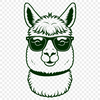 Whimsical Alpaca in Shades Alpaca wearing trendy sunglasses in a vector illustration.