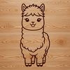 Whimsical Alpaca Graphic Design A digital illustration of a South American camelid, suitable for vector editing in Adobe Illustrator or Procreate.